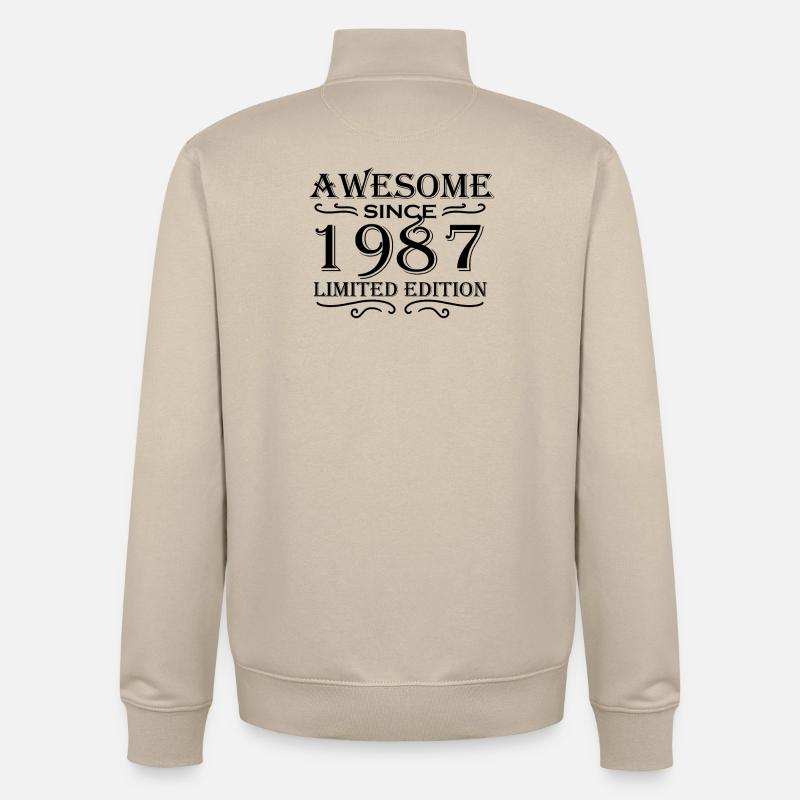 1987 - Born 1987 - Unisex Organic Zip Sweatshirt by Stanley/Stella - desert dust