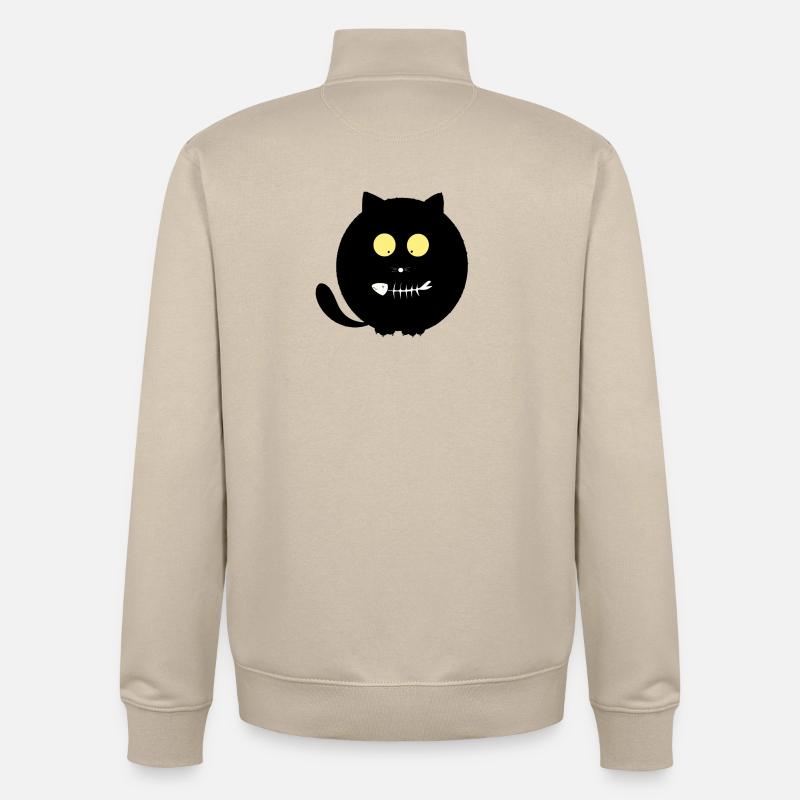 Poisson Bouche Chat - Sweat zippé unisexe en coton bio Stanley/Stella - beige crème