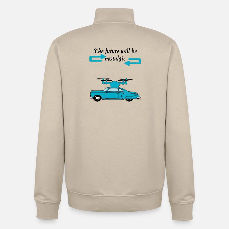 Der Futur wird nostalgisch sein - Unisex Organic Zip Sweatshirt von Stanley/Stella - Cremebeige
