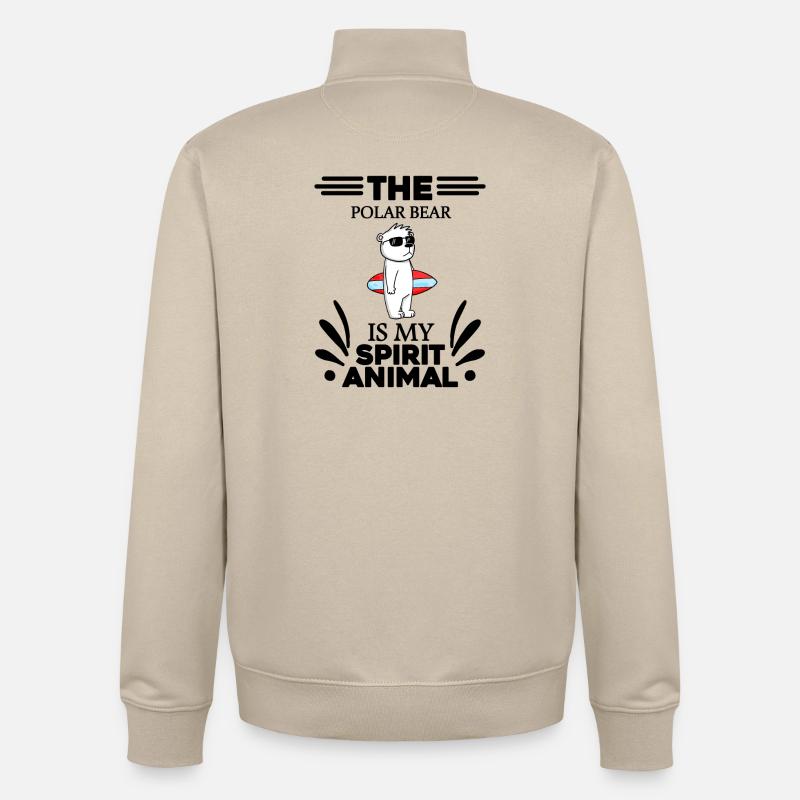 Polar Bear Polar Bear Bear - Unisex Organic Zip Sweatshirt by Stanley/Stella - desert dust