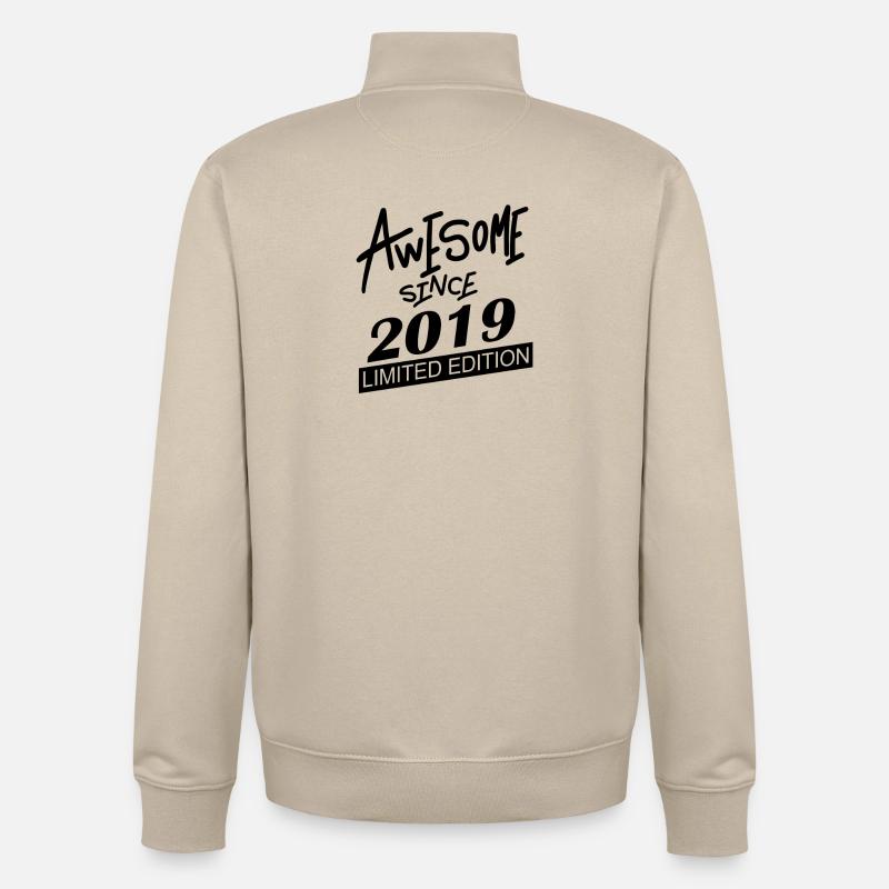 2019 - Millésime 2019 - Sweat zippé unisexe en coton bio Stanley/Stella - beige crème