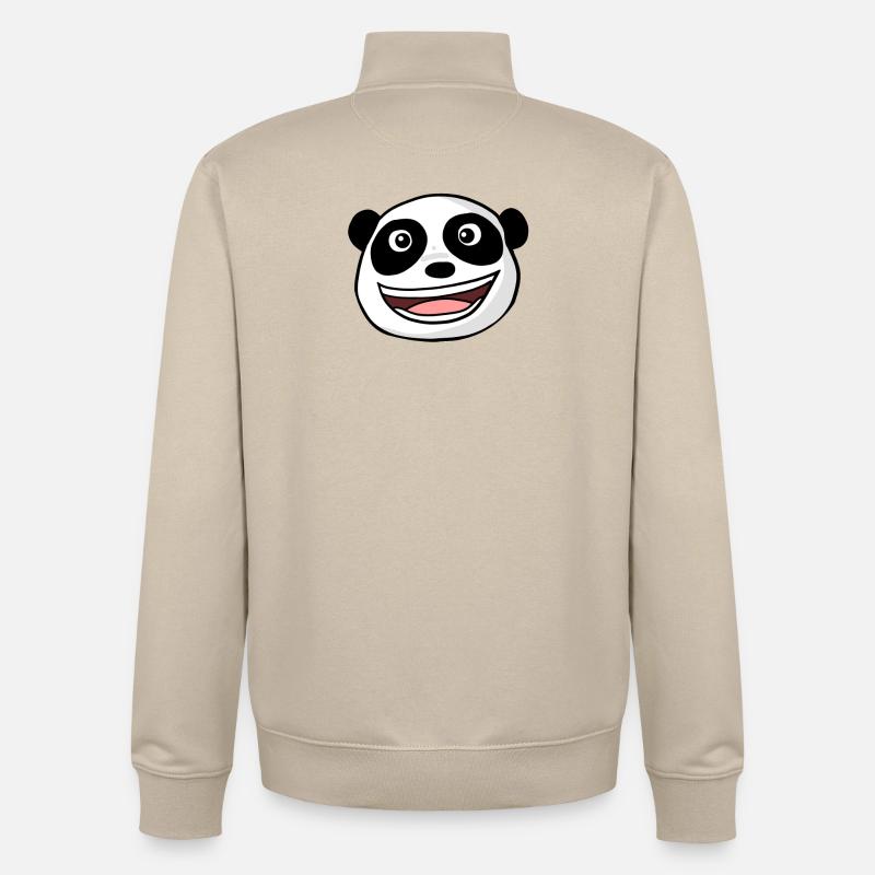 Panda Kopf - Unisex Organic Zip Sweatshirt von Stanley/Stella - Cremebeige