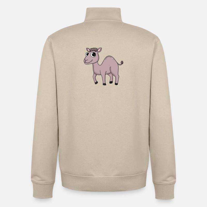 Chameau mignon - Sweat zippé unisexe en coton bio Stanley/Stella - beige crème