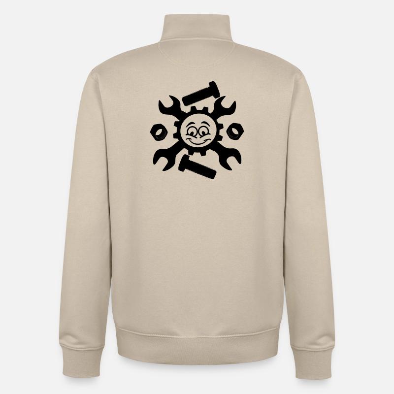 Mechanisches Gesicht - Unisex Organic Zip Sweatshirt von Stanley/Stella - Cremebeige