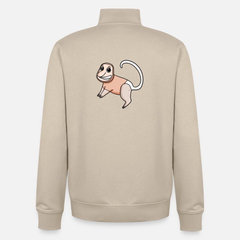 Proboscis Singe Singe Singe - Sweat zippé unisexe en coton bio Stanley/Stella - beige crème