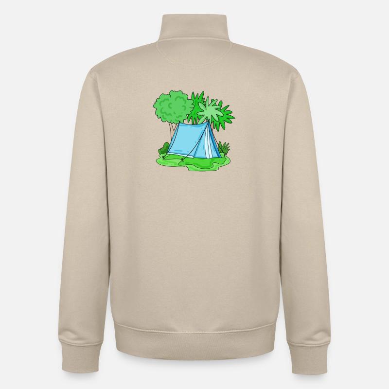 Zelt hellblau - Unisex Organic Zip Sweatshirt von Stanley/Stella - Cremebeige