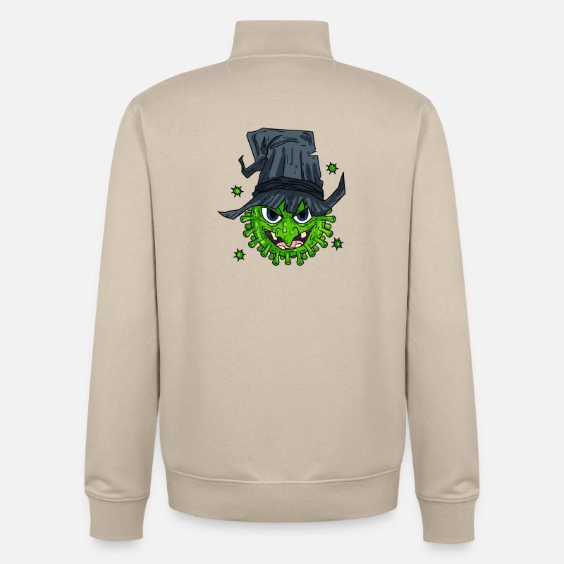 Virus de la sorcière - Sweat zippé unisexe en coton bio Stanley/Stella - beige crème