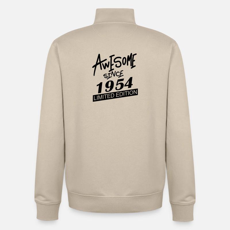 1954 - Né en 1954 - Sweat zippé unisexe en coton bio Stanley/Stella - beige crème