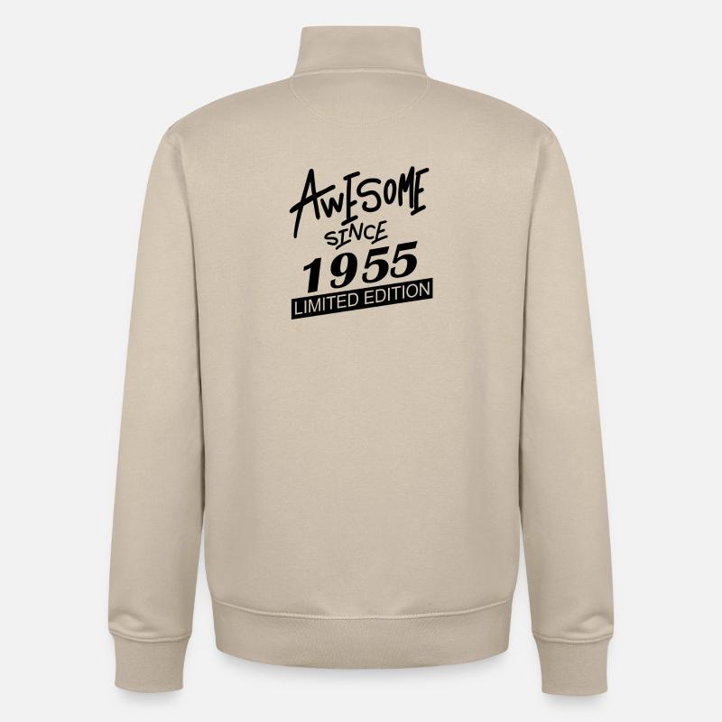 1955 - Né en 1955 - Sweat zippé unisexe en coton bio Stanley/Stella - beige crème