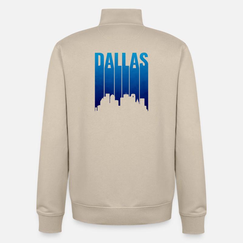 Dallas Skyline Gradient Silhouette - Unisex Organic Zip Sweatshirt von Stanley/Stella - Cremebeige