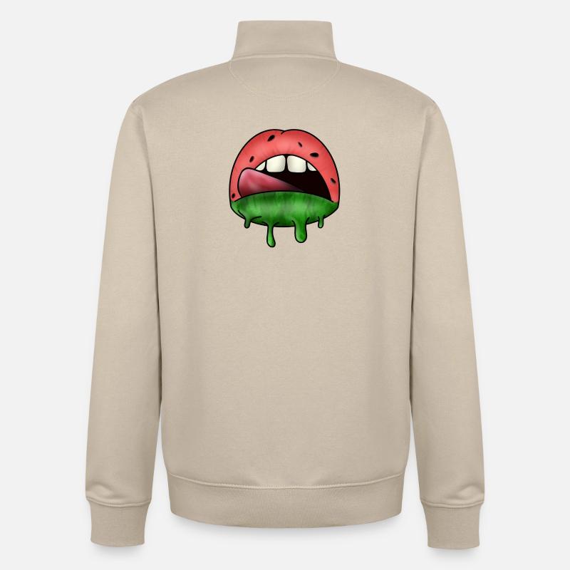 Lèvres de pastèque - Sweat zippé unisexe en coton bio Stanley/Stella - beige crème