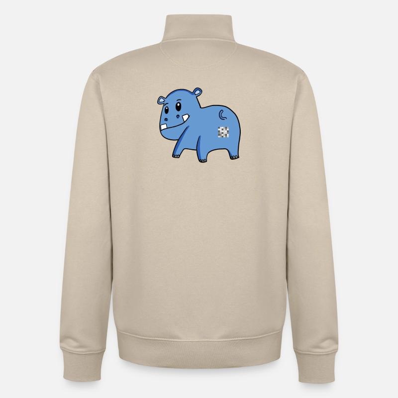 Nilpferd Arsch - Nilpferd Hintern - Unisex Organic Zip Sweatshirt von Stanley/Stella - Cremebeige
