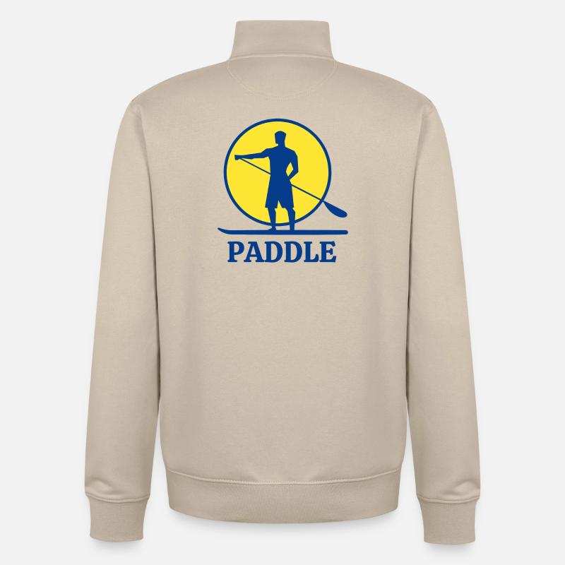 paddle, fan de paddle, stand up - Sweat zippé unisexe en coton bio Stanley/Stella - beige crème