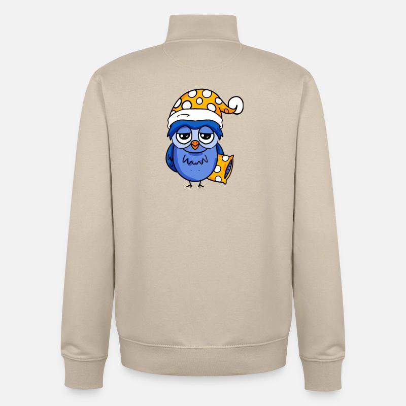 Schläfrige Eule - Unisex Organic Zip Sweatshirt von Stanley/Stella - Cremebeige