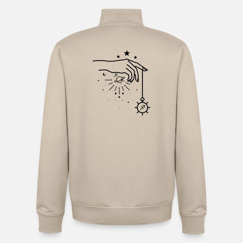 Point de minuit - Sweat zippé unisexe en coton bio Stanley/Stella - beige crème