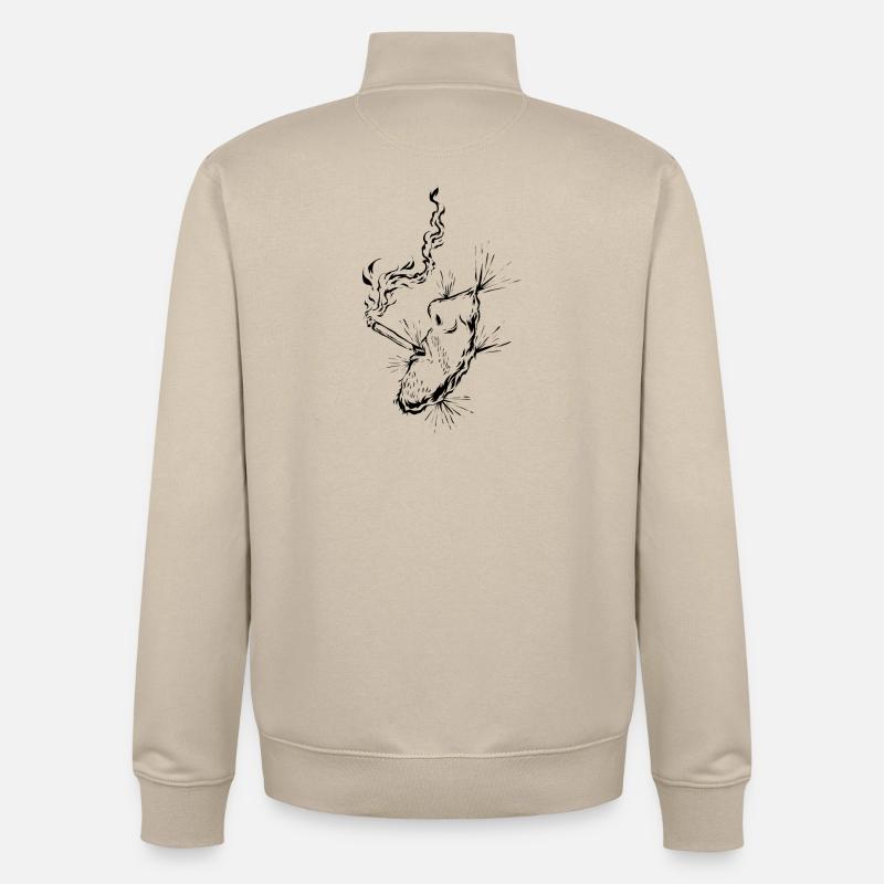 Zigarette Rauchen - Unisex Organic Zip Sweatshirt von Stanley/Stella - Cremebeige