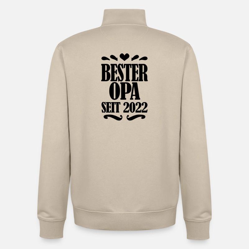 Bester Opa seit 2022 - Unisex Organic Zip Sweatshirt von Stanley/Stella - Cremebeige