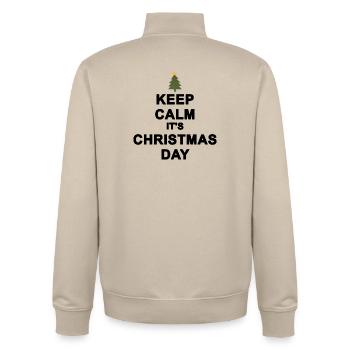 Ruhige Weihnachten bewahren - Unisex Organic Zip Sweatshirt von Stanley/Stella - Cremebeige - Hinten - AI Model Male 185 dark (185cm)
