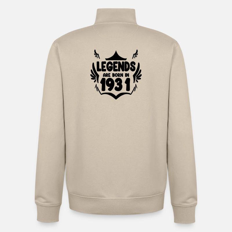 1931 - Né en 1931 - Sweat zippé unisexe en coton bio Stanley/Stella - beige crème
