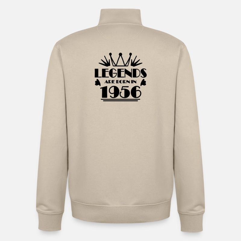 1956 - Né en 1956 - Sweat zippé unisexe en coton bio Stanley/Stella - beige crème