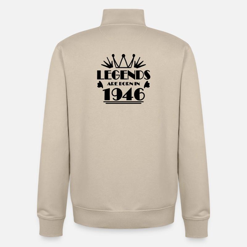 1946 - Né en 1946 - Sweat zippé unisexe en coton bio Stanley/Stella - beige crème