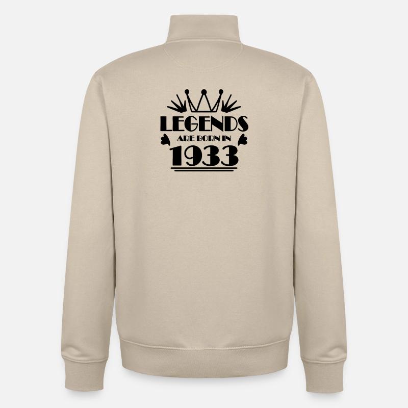 1933 - Né en 1933 - Sweat zippé unisexe en coton bio Stanley/Stella - beige crème