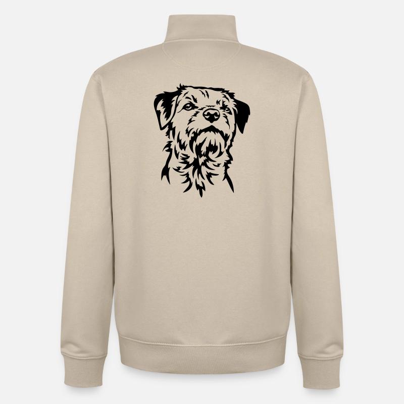 Tête de Border Terrier - Sweat zippé unisexe en coton bio Stanley/Stella - beige crème