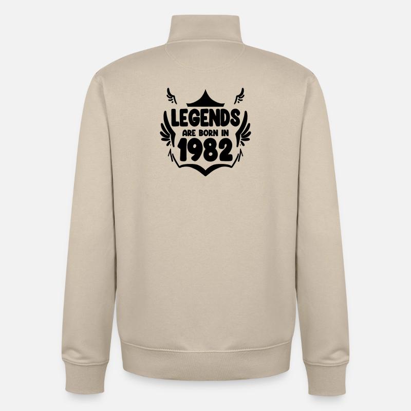 1982 - Né en 1982 - Sweat zippé unisexe en coton bio Stanley/Stella - beige crème
