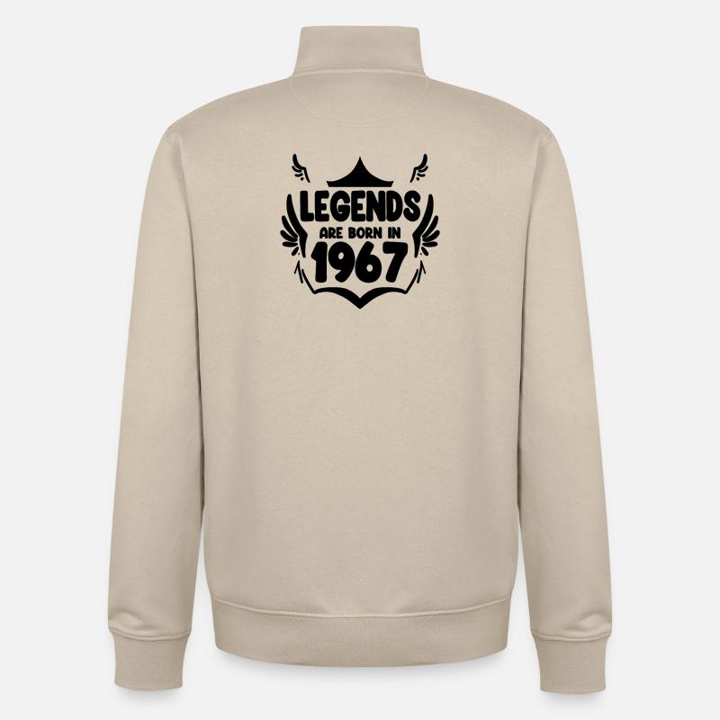 1967 - Né en 1967 - Sweat zippé unisexe en coton bio Stanley/Stella - beige crème