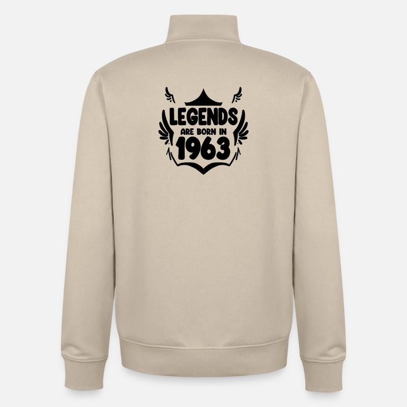 1963 - Né en 1963 - Sweat zippé unisexe en coton bio Stanley/Stella - beige crème
