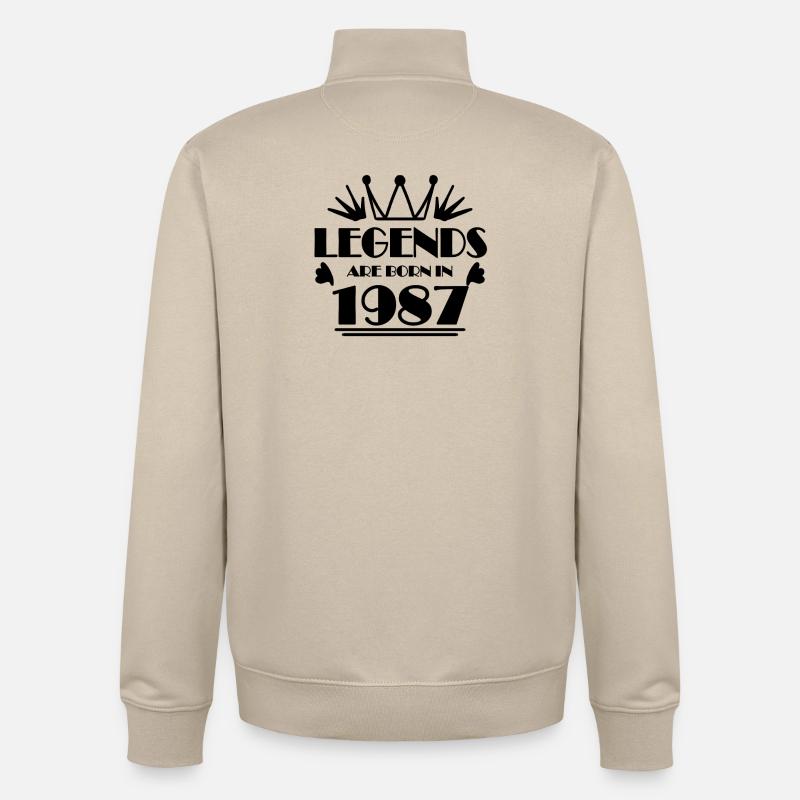 1987 - Né en 1987 - Sweat zippé unisexe en coton bio Stanley/Stella - beige crème