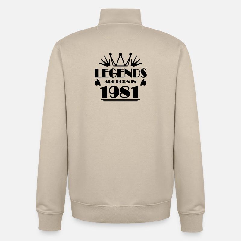 1981 - Né en 1981 - Sweat zippé unisexe en coton bio Stanley/Stella - beige crème