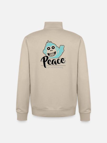 Peace love and understanding - Unisex Organic Zip Sweatshirt by Stanley/Stella - desert dust