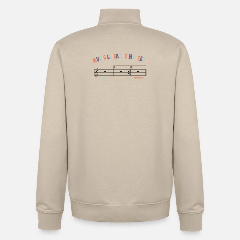 La littératie musicale, ça compte - Sweat zippé unisexe en coton bio Stanley/Stella - beige crème