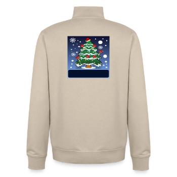INSTALLATIONS SANITAIRES PLOMBIER DE NOËL PÖMPEL - Sweat zippé unisexe en coton bio Stanley/Stella - beige crème - Dos - AI Model Male 185 dark (185cm)