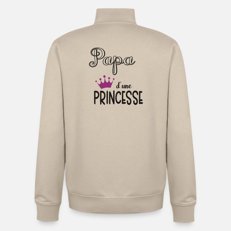 papa dune princesse - Sweat zippé unisexe en coton bio Stanley/Stella - beige crème