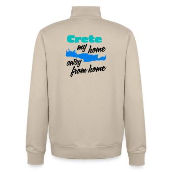 Crète – ma deuxième maison - Sweat zippé unisexe en coton bio Stanley/Stella - beige crème - Dos - AI Model Male 185 dark (185cm)