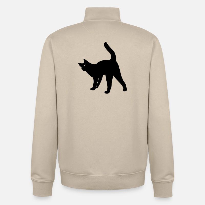 Chat chat - Sweat zippé unisexe en coton bio Stanley/Stella - beige crème