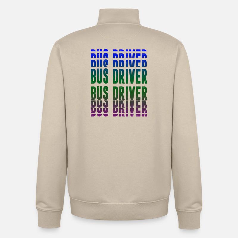 Conception du chauffeur de bus - Sweat zippé unisexe en coton bio Stanley/Stella - beige crème