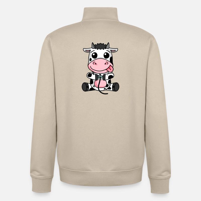 Jeu de joueur de vache - Sweat zippé unisexe en coton bio Stanley/Stella - beige crème