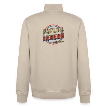 Faustball Legende - Unisex Organic Zip Sweatshirt von Stanley/Stella - Cremebeige - Hinten - AI Model Male 185 dark (185cm)