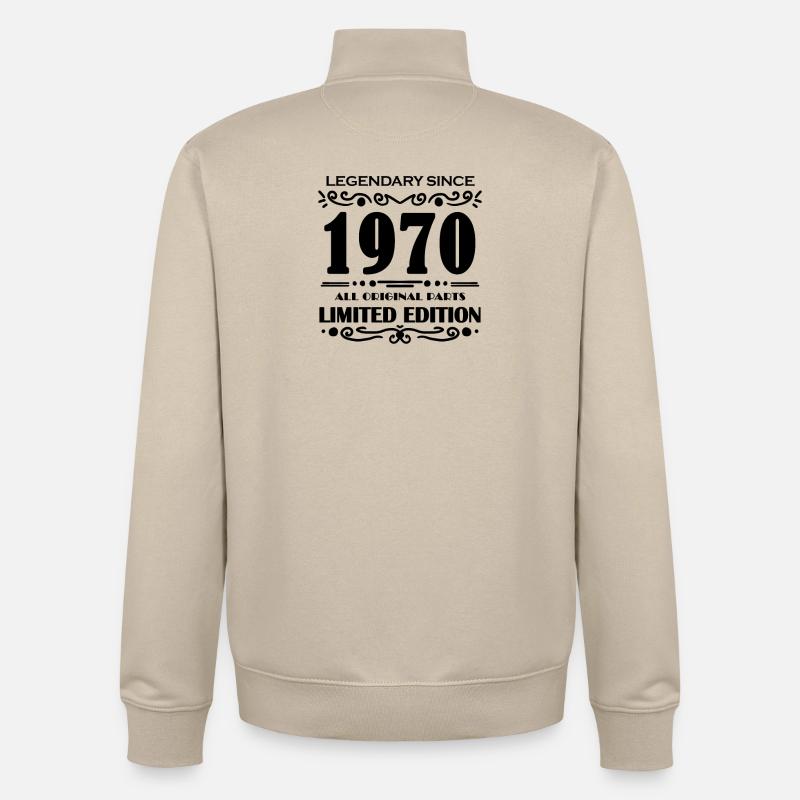 Année de construction 1970 - Sweat zippé unisexe en coton bio Stanley/Stella - beige crème