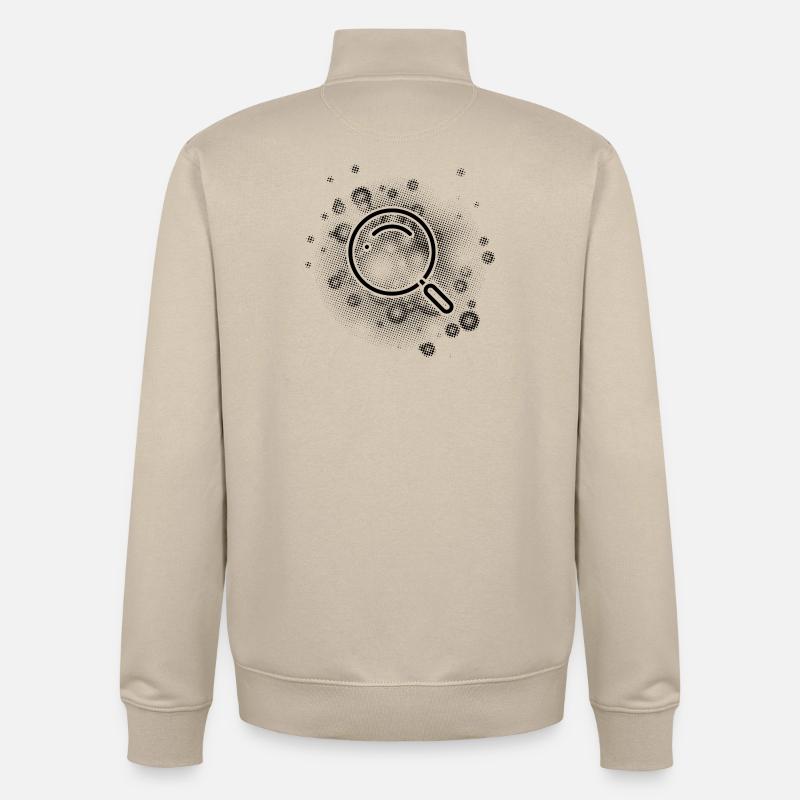 Loupe avec fond de points - Sweat zippé unisexe en coton bio Stanley/Stella - beige crème