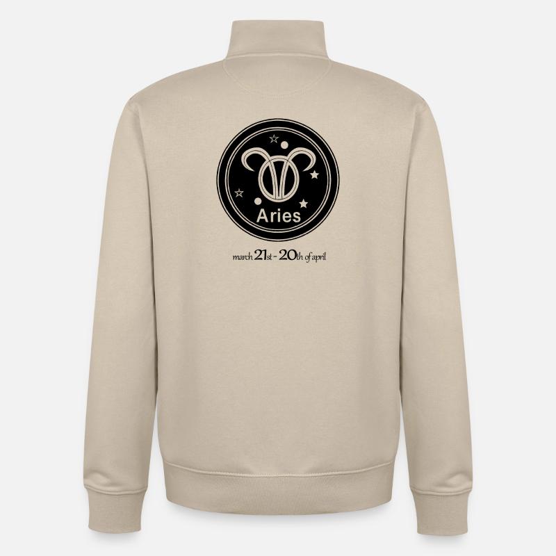Sternzeichen Widder 002 schwarz - Unisex Organic Zip Sweatshirt von Stanley/Stella - Cremebeige