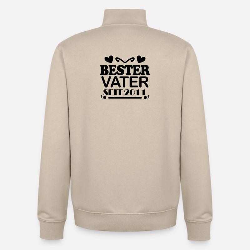 Bester Vater seit 2011 - Unisex Organic Zip Sweatshirt von Stanley/Stella - Cremebeige