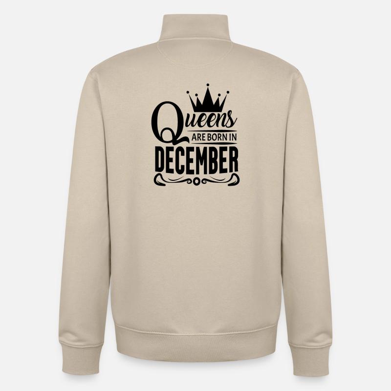 Mois de naissance Décembre - Sweat zippé unisexe en coton bio Stanley/Stella - beige crème