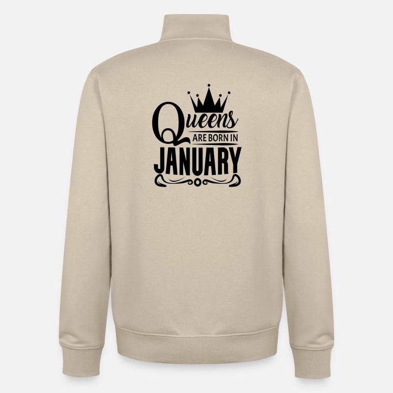 Mois de naissance Janvier - Sweat zippé unisexe en coton bio Stanley/Stella - beige crème