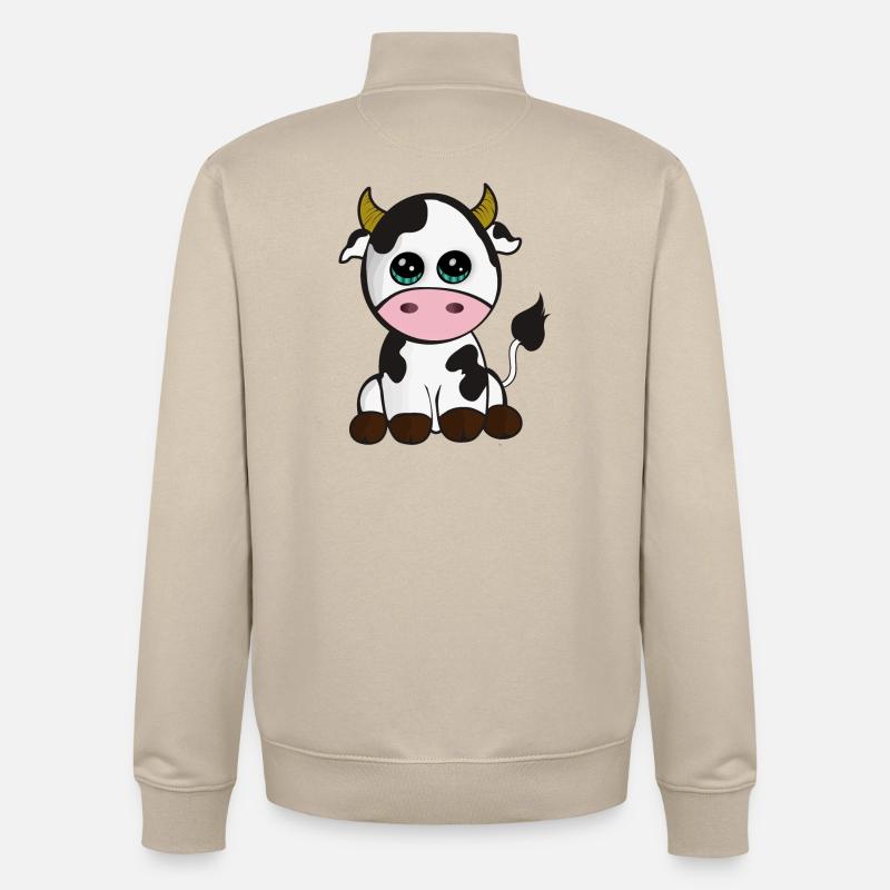 Bébé vache - Sweat zippé unisexe en coton bio Stanley/Stella - beige crème