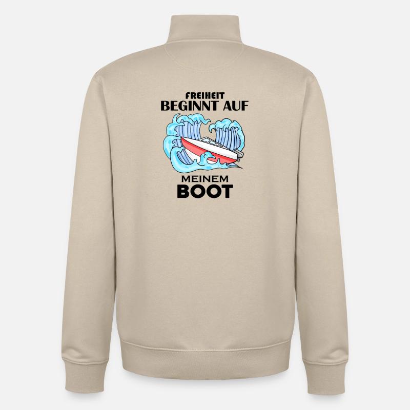 Boot Spruch Geschenk - Unisex Organic Zip Sweatshirt von Stanley/Stella - Cremebeige