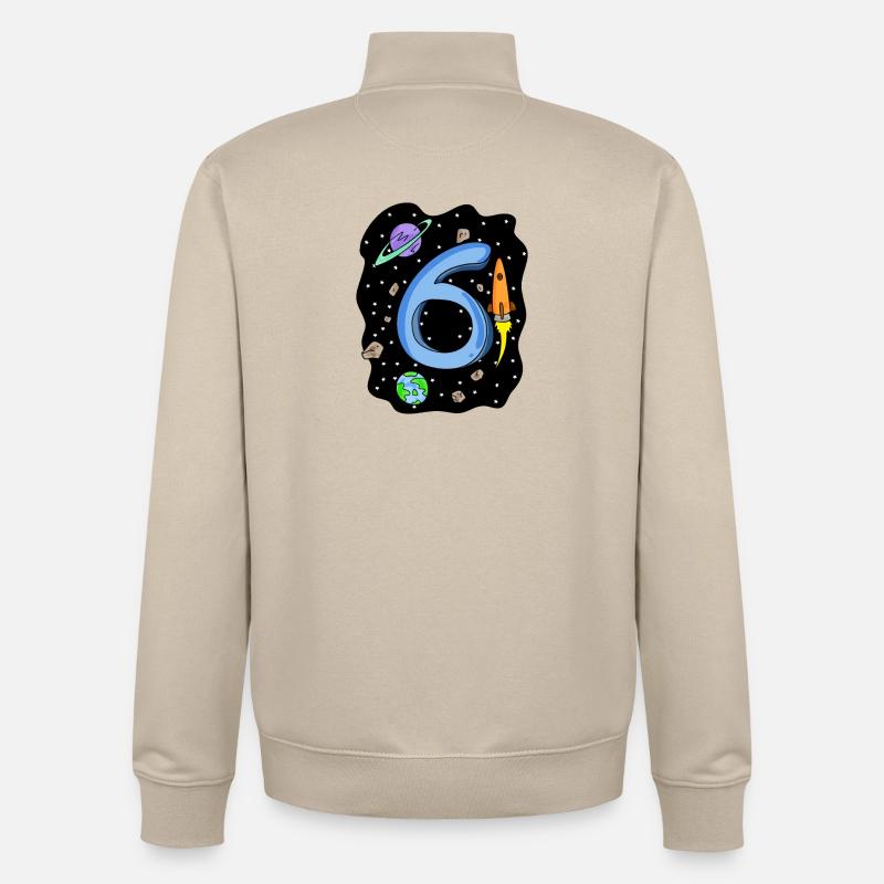 6 ans Jeune astronaute - Sweat zippé unisexe en coton bio Stanley/Stella - beige crème